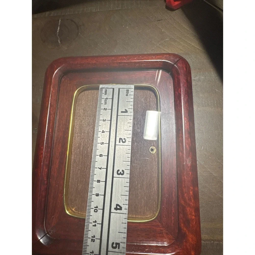 Vintage Mahogany Wood Picture Frame Gold Trim Small Portrait 5x6.5 Tabletop Wall